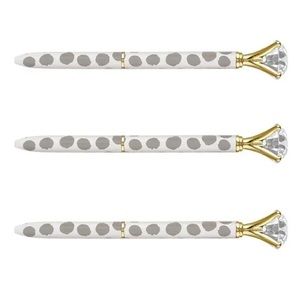 4 NWT Santa Barbara Design Studio Gray Dot Gem Pens